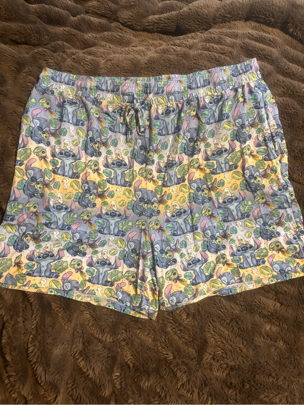 Bamboo Stitch Print Lounge Shorts